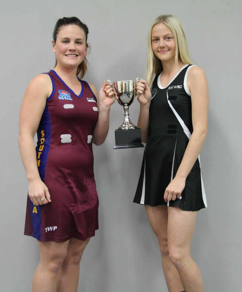 South Yarra's Maggie Riley and HEatherton vice-captain Chelsey McAndrew.