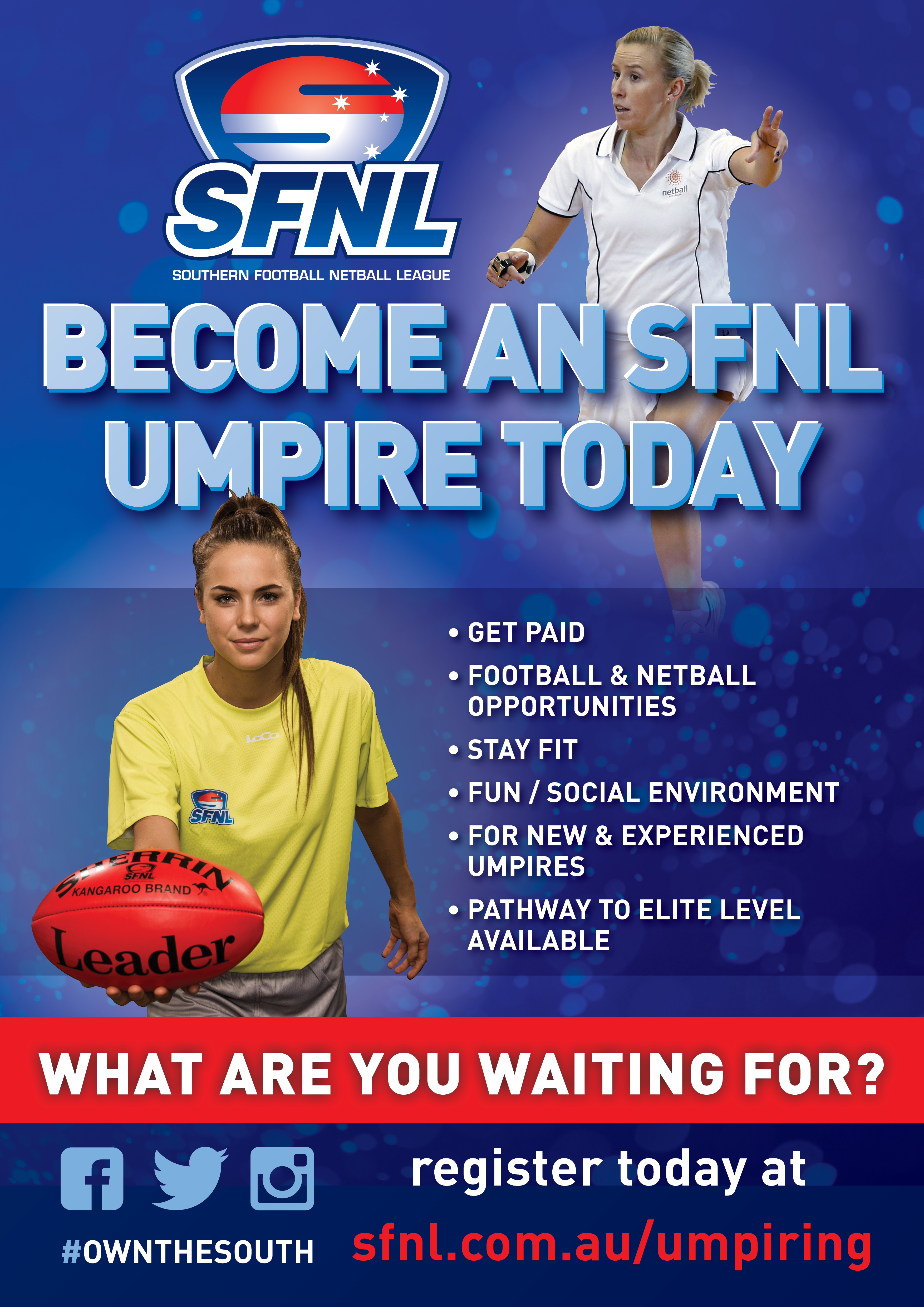 SFNL Umpire Recruitment A3 Poster
