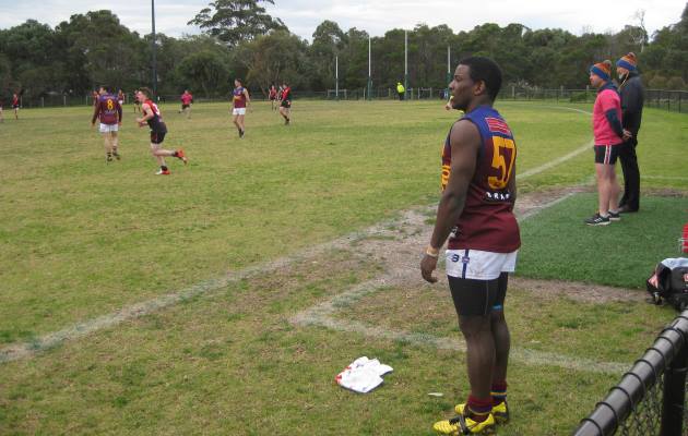 Mwaba waits to come back on for the Yarras.