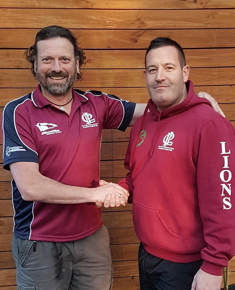 CPL President Mark Bollen and newly-appointed Reserves Coach John Psaras. 